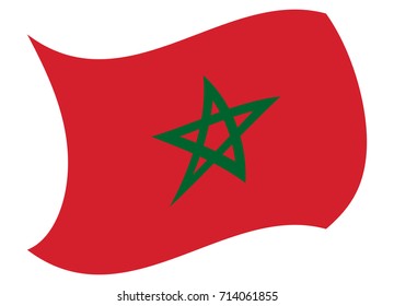 morocco flag moved by the wind