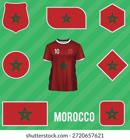 Diseño de material nacional de la bandera de Marruecos