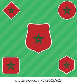Diseño de material nacional de la bandera de Marruecos