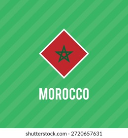 Diseño de material nacional de la bandera de Marruecos