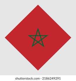 Morocco flag, official colors. Vector illustration.