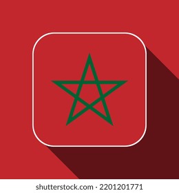 Morocco flag, official colors. Vector illustration.