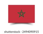 Morocco flag. Flag of Morocco. The official ratio. Flag icon. Standard color. Standard size. A rectangular flag. Computer illustration. Digital illustration. Vector illustration.