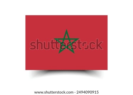 Morocco flag. Flag of Morocco. The official ratio. Flag icon. Standard color. Standard size. A rectangular flag. Computer illustration. Digital illustration. Vector illustration.