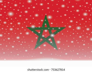 morocco flag on christmas background