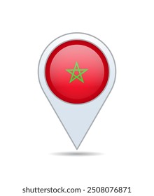 Morocco - flag pin for map. Vector illustration.