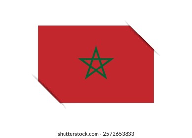 Morocco flag - rectangle colorful flag representing a country cultural identity and heritage. The essence of national pride and unity. Attached by the corners in a paper album