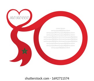 morocco flag ribbon and love