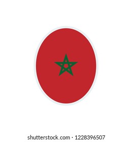 Morocco flag. Morocco round flag.