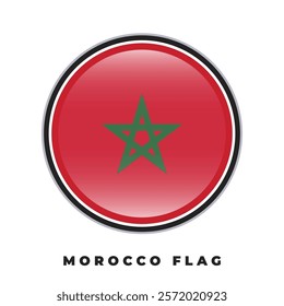 Morocco flag round design circle vector template