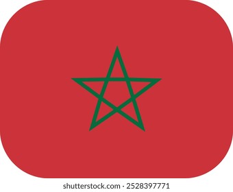 Bandera de Marruecos con Ilustración vectorial de esquina redondeada	