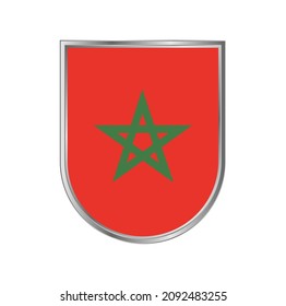 Morocco flag with silver frame vector design