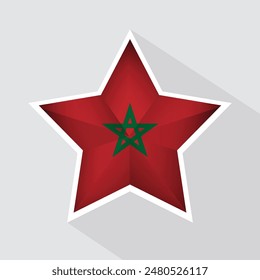 Morocco Flag Star Shape Icon