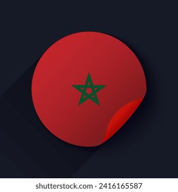 Morocco Flag Sticker Vector Illustration