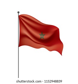 Morocco flag, vector illustration on a white background