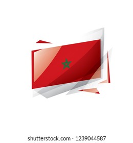 Morocco flag, vector illustration on a white background