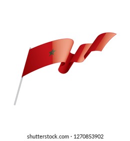 Morocco flag, vector illustration on a white background