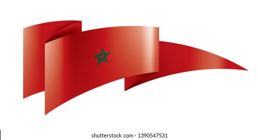 Morocco flag, vector illustration on a white background