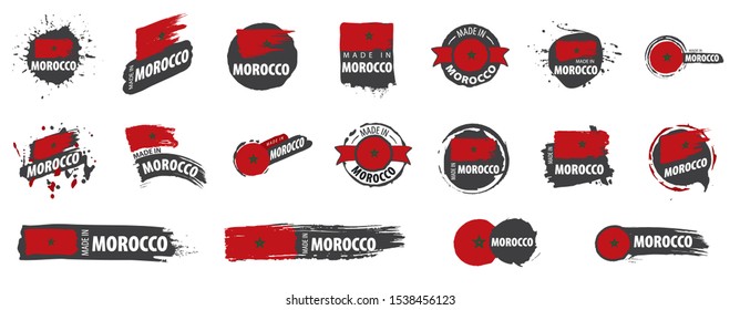 Morocco flag, vector illustration on a white background