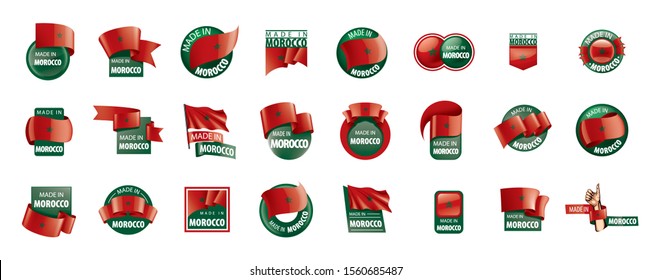 Morocco flag, vector illustration on a white background