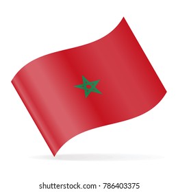 Morocco Flag Vector Waving Icon - Illustration