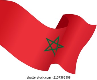 Morocco flag wave  isolated  on png or transparent background,Symbol Morocco,template for banner,card,advertising ,promote,and business matching country poster, vector illustration