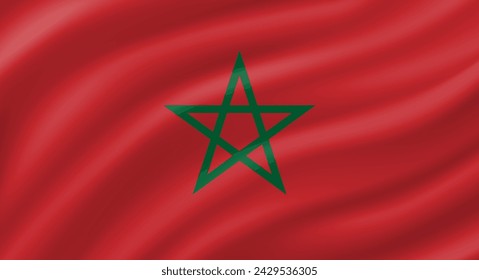 Morocco flag waving. Background. Vector