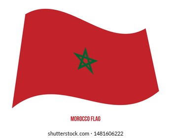 Morocco Flag Waving Vector Illustration on White Background. Morocco National Flag.