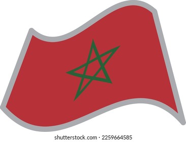 Morocco fluttering national flag illustration vector material