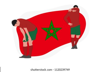Morocco football team player defeat 2018 championship vector illustration soccer