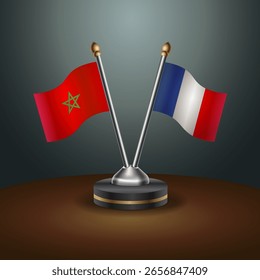 A tabela de Marrocos e França sinaliza a relação com o plano de fundo do gradiente. Ilustração de vetor