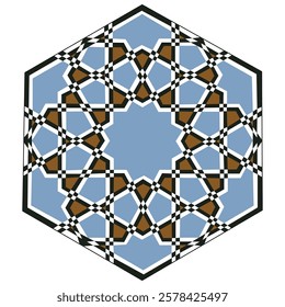 Morocco geometric Ornament. Traditional Islamic Design. Mosque decoration element.