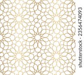 Morocco gold seamless pattern. Repeating golden marocco grid. Arabic background. Repeated simple moroccan mosaic motive. Islamic texture. Design prints. Abstract arabesque patern. Vector illustration