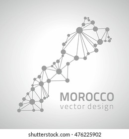 Morocco grey vector triangle perspective map