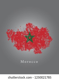 Morocco grunge old state flag