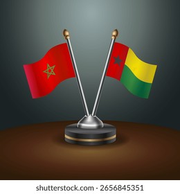 La tabla de Marruecos y Guinea Bissau marca la relación con el fondo de gradiente. Ilustración vectorial