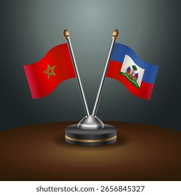 A tabela Marrocos e Haiti sinaliza a relação com o plano de fundo gradiente. Ilustração de vetor