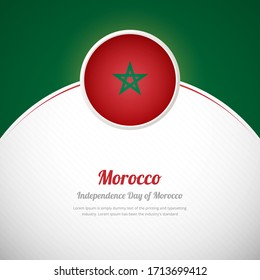 Marruecos feliz día de la independencia con un elegante y colorido fondo de bandera del país