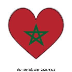 Morocco heart flag vector illustration