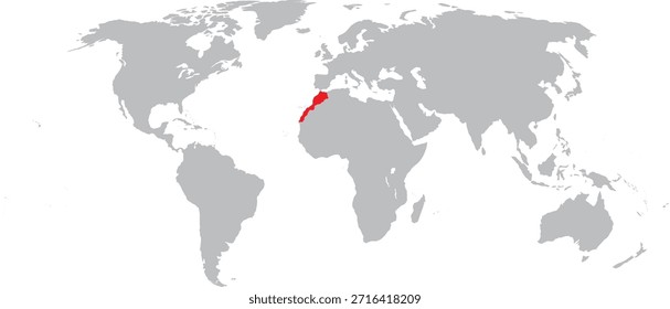 Marruecos destacado en el diseño del Vector del mapa mundial