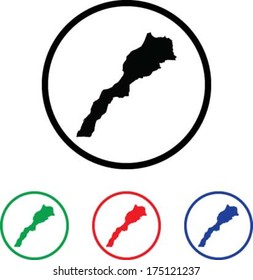 Morocco Icon Illustration with Four Color Variations