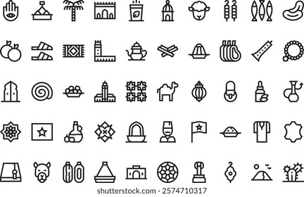 Morocco icon pack High-Quality Vector Icons Collection with Editable Stroke. Ideal for Professional and Creative Projects