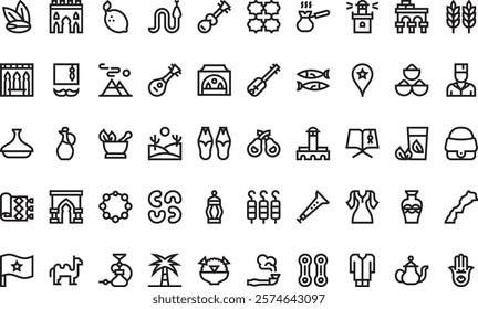 Morocco icons High-Quality Vector Icons Collection with Editable Stroke. Ideal for Professional and Creative Projects