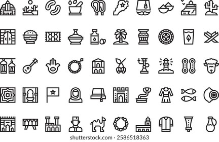 Morocco icons High-Quality Vector Icons Collection with Editable Stroke. Ideal for Professional and Creative Projects.