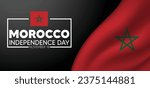 Morocco Independence Day 18 November waving flag vector poster