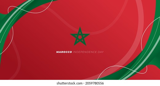 Morocco Independence day background with abstract design. red and green background design. Good template for Morocco National Day design.