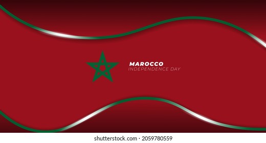 Morocco Independence day background with green star for morocco flag. red and green background design. Good template for Morocco National Day design.