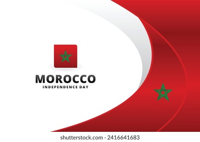 Morocco Independence Day Background Ribbon Illustration
