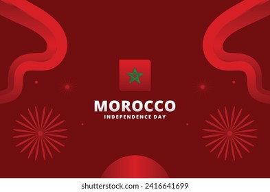 Morocco Independence Day Background Ribbon Illustration