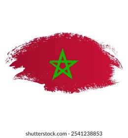 morocco independence day with morocco flag grunge brush watercolor stroke paint. Morocco brush painted national flag illustration emoji clipart background